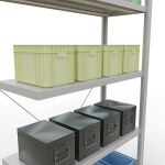 Anbauregal, Fachbodenregal Stecksystem MULTIplus330, 2000 x 1000 x 400 mm (HxBxT), 5 Fachböden, Kreuzstrebe, RAL 7035 lichtgrau