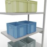 Anbauregal, Fachbodenregal Stecksystem MULTIplus330, 2500 x 1000 x 600 mm (HxBxT), 6 Fachböden, Kreuzstrebe, RAL 7035 lichtgrau