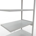 Anbauregal, Fachbodenregal Stecksystem MULTIplus330, 2500 x 1000 x 600 mm (HxBxT), 6 Fachböden, Kreuzstrebe, RAL 7035 lichtgrau