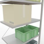 Anbauregal, Fachbodenregal Stecksystem MULTIplus330, 3000 x 1000 x 600 mm (HxBxT), 7 Fachböden, Kreuzstrebe, RAL 7035 lichtgrau