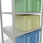 Grundregal, Fachbodenregal Stecksystem MULTIplus330, 2500 x 1000 x 800 mm (HxBxT), 6 Fachböden, Kreuzstrebe, RAL 7035 lichtgrau