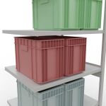 Anbauregal, Fachbodenregal Stecksystem MULTIplus330, 2500 x 1000 x 800 mm (HxBxT), 6 Fachböden, Kreuzstrebe, RAL 7035 lichtgrau