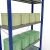 Grundregal, Fachbodenregal Stecksystem MULTIplus330, 2000 x 1000 x 300 mm (HxBxT), 5 Fachböden, Kreuzstrebe, RAL 5010 enzianblau/verzinkt