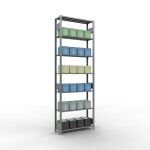 Grundregal, Fachbodenregal Stecksystem MULTIplus85, 3000 x 1000 x 300 mm (HxBxT), 7 Fachböden, Längenriegel, verzinkt