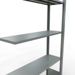 Anbauregal, Fachbodenregal Stecksystem MULTIplus85, 2000 x 1000 x 300 mm (HxBxT), 5 Fachböden, Längenriegel, verzinkt