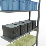 Anbauregal, Fachbodenregal Stecksystem MULTIplus85, 2500 x 1000 x 300 mm (HxBxT), 6 Fachböden, Längenriegel, verzinkt