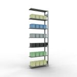 Anbauregal, Fachbodenregal Stecksystem MULTIplus85, 3000 x 1000 x 300 mm (HxBxT), 7 Fachböden, Längenriegel, verzinkt