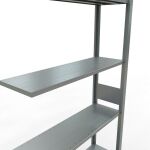 Anbauregal, Fachbodenregal Stecksystem MULTIplus85, 3000 x 1000 x 300 mm (HxBxT), 7 Fachböden, Längenriegel, verzinkt