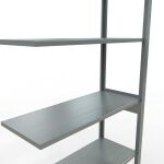 Anbauregal, Fachbodenregal Stecksystem MULTIplus85, 2500 x 1000 x 400 mm (HxBxT), 6 Fachböden, Längenriegel, verzinkt