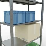 Grundregal, Fachbodenregal Stecksystem MULTIplus85, 2000 x 1000 x 500 mm (HxBxT), 5 Fachböden, Längenriegel, verzinkt