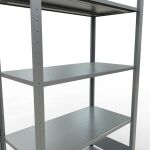 Grundregal, Fachbodenregal Stecksystem MULTIplus85, 2000 x 1000 x 500 mm (HxBxT), 5 Fachböden, Längenriegel, verzinkt