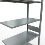 Anbauregal, Fachbodenregal Stecksystem MULTIplus85, 3000 x 1000 x 500 mm (HxBxT), 7 Fachböden, Längenriegel, verzinkt