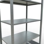 Grundregal, Fachbodenregal Stecksystem MULTIplus85, 2000 x 1000 x 600 mm (HxBxT), 5 Fachböden, Längenriegel, verzinkt