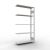 Anbauregal, Fachbodenregal Stecksystem MULTIplus85, 2000 x 1000 x 300 mm (HxBxT), 5 Fachböden, Längenriegel, RAL 7035 lichtgrau