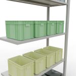 Anbauregal, Fachbodenregal Stecksystem MULTIplus85, 2000 x 1000 x 400 mm (HxBxT), 5 Fachböden, Längenriegel, RAL 7035 lichtgrau