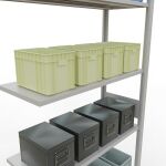 Anbauregal, Fachbodenregal Stecksystem MULTIplus85, 3000 x 1000 x 400 mm (HxBxT), 7 Fachböden, Längenriegel, RAL 7035 lichtgrau