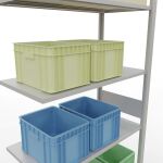 Anbauregal, Fachbodenregal Stecksystem MULTIplus85, 3000 x 1000 x 500 mm (HxBxT), 7 Fachböden, Längenriegel, RAL 7035 lichtgrau