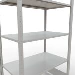Grundregal, Fachbodenregal Stecksystem MULTIplus85, 2000 x 1000 x 600 mm (HxBxT), 5 Fachböden, Längenriegel, RAL 7035 lichtgrau