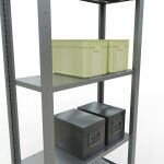 Grundregal, Fachbodenregal Stecksystem MULTIplus150, 2000 x 750 x 300 mm (HxBxT), 5 Fachböden, Längenriegel, verzinkt