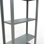 Grundregal, Fachbodenregal Stecksystem MULTIplus150, 2000 x 750 x 300 mm (HxBxT), 5 Fachböden, Längenriegel, verzinkt