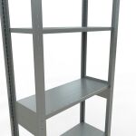 Grundregal, Fachbodenregal Stecksystem MULTIplus150, 2500 x 750 x 300 mm (HxBxT), 6 Fachböden, Längenriegel, verzinkt