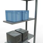 Anbauregal, Fachbodenregal Stecksystem MULTIplus150, 2000 x 750 x 300 mm (HxBxT), 5 Fachböden, Längenriegel, verzinkt