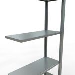 Anbauregal, Fachbodenregal Stecksystem MULTIplus150, 2000 x 750 x 300 mm (HxBxT), 5 Fachböden, Längenriegel, verzinkt