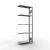 Anbauregal, Fachbodenregal Stecksystem MULTIplus150, 2000 x 750 x 300 mm (HxBxT), 5 Fachböden, Längenriegel, verzinkt