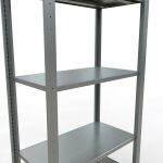 Grundregal, Fachbodenregal Stecksystem MULTIplus150, 2000 x 750 x 400 mm (HxBxT), 5 Fachböden, Längenriegel, verzinkt