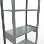 Grundregal, Fachbodenregal Stecksystem MULTIplus150, 2500 x 750 x 400 mm (HxBxT), 6 Fachböden, Längenriegel, verzinkt