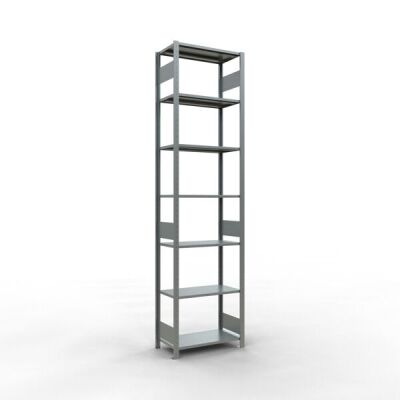 Grundregal, Fachbodenregal Stecksystem MULTIplus150, 3000 x 750 x 400 mm (HxBxT), 7 Fachböden, Längenriegel, verzinkt