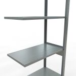 Anbauregal, Fachbodenregal Stecksystem MULTIplus150, 2500 x 750 x 400 mm (HxBxT), 6 Fachböden, Längenriegel, verzinkt