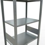 Grundregal, Fachbodenregal Stecksystem MULTIplus150, 3000 x 750 x 500 mm (HxBxT), 7 Fachböden, Längenriegel, verzinkt