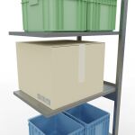 Anbauregal, Fachbodenregal Stecksystem MULTIplus150, 2500 x 750 x 500 mm (HxBxT), 6 Fachböden, Längenriegel, verzinkt