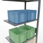 Anbauregal, Fachbodenregal Stecksystem MULTIplus150, 3000 x 750 x 500 mm (HxBxT), 7 Fachböden, Längenriegel, verzinkt