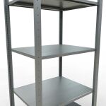 Grundregal, Fachbodenregal Stecksystem MULTIplus150, 2000 x 750 x 600 mm (HxBxT), 5 Fachböden, Längenriegel, verzinkt