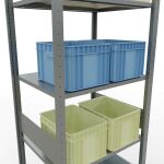 Grundregal, Fachbodenregal Stecksystem MULTIplus150, 3000 x 750 x 600 mm (HxBxT), 7 Fachböden, Längenriegel, verzinkt