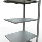 Anbauregal, Fachbodenregal Stecksystem MULTIplus150, 2000 x 750 x 600 mm (HxBxT), 5 Fachböden, Längenriegel, verzinkt