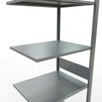 Anbauregal, Fachbodenregal Stecksystem MULTIplus150, 3000 x 750 x 600 mm (HxBxT), 7 Fachböden, Längenriegel, verzinkt