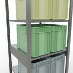 Grundregal, Fachbodenregal Stecksystem MULTIplus150, 2500 x 750 x 800 mm (HxBxT), 6 Fachböden, Längenriegel, verzinkt