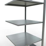 Anbauregal, Fachbodenregal Stecksystem MULTIplus150, 2000 x 750 x 800 mm (HxBxT), 5 Fachböden, Längenriegel, verzinkt