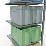 Anbauregal, Fachbodenregal Stecksystem MULTIplus150, 3000 x 750 x 800 mm (HxBxT), 7 Fachböden, Längenriegel, verzinkt