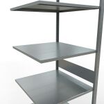 Anbauregal, Fachbodenregal Stecksystem MULTIplus150, 3000 x 750 x 800 mm (HxBxT), 7 Fachböden, Längenriegel, verzinkt