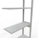 Anbauregal, Fachbodenregal Stecksystem MULTIplus150, 2500 x 750 x 300 mm (HxBxT), 6 Fachböden, Längenriegel, RAL 7035 lichtgrau