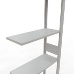 Anbauregal, Fachbodenregal Stecksystem MULTIplus150, 3000 x 750 x 300 mm (HxBxT), 7 Fachböden, Längenriegel, RAL 7035 lichtgrau