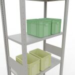 Grundregal, Fachbodenregal Stecksystem MULTIplus150, 3000 x 750 x 400 mm (HxBxT), 7 Fachböden, Längenriegel, RAL 7035 lichtgrau