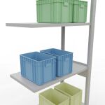 Anbauregal, Fachbodenregal Stecksystem MULTIplus150, 2500 x 750 x 400 mm (HxBxT), 6 Fachböden, Längenriegel, RAL 7035 lichtgrau