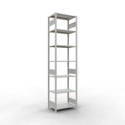 Grundregal, Fachbodenregal Stecksystem MULTIplus150, 3000 x 750 x 500 mm (HxBxT), 7 Fachböden, Längenriegel, RAL 7035 lichtgrau
