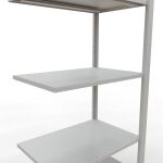 Anbauregal, Fachbodenregal Stecksystem MULTIplus150, 2000 x 750 x 500 mm (HxBxT), 5 Fachböden, Längenriegel, RAL 7035 lichtgrau