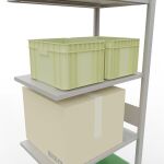 Anbauregal, Fachbodenregal Stecksystem MULTIplus150, 3000 x 750 x 500 mm (HxBxT), 7 Fachböden, Längenriegel, RAL 7035 lichtgrau